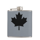 Canadese zwarte lederen stijl heupfles (Voorkant)