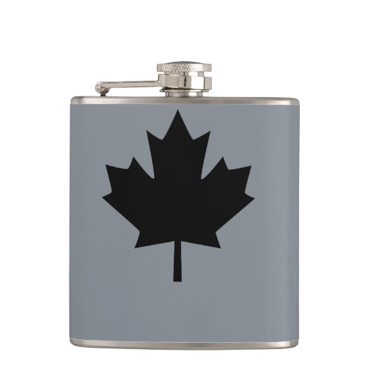 Canadese zwarte lederen stijl heupfles (Voorkant)