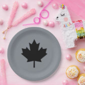 Canadese zwarte lederen stijl papieren bordje (Feest)