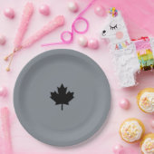 Canadese zwarte lederen stijl papieren bordje (Feest)