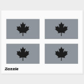Canadese zwarte lederen stijl rechthoekige sticker (Vel)