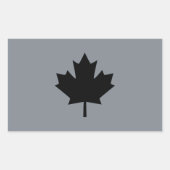 Canadese zwarte lederen stijl rechthoekige sticker (Voorkant)