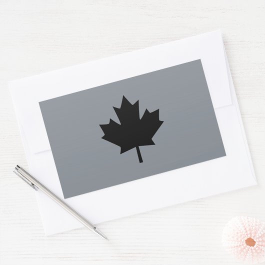 Canadese zwarte lederen stijl rechthoekige sticker (Envelop)