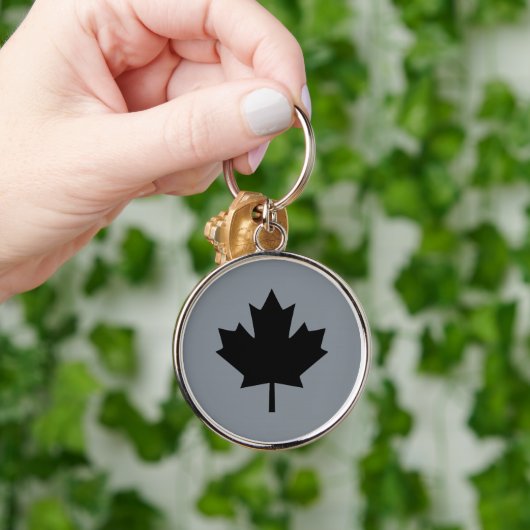Canadese zwarte lederen stijl sleutelhanger (Hand)
