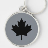 Canadese zwarte lederen stijl sleutelhanger (Voorkant)