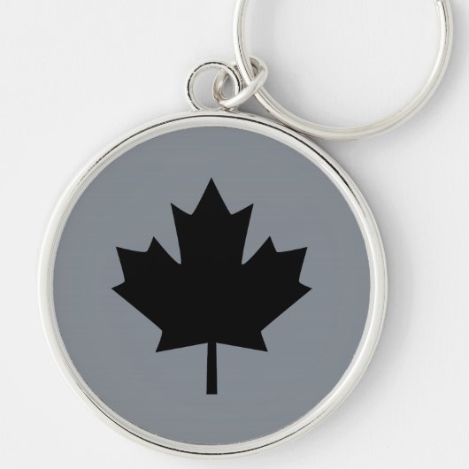 Canadese zwarte lederen stijl sleutelhanger (Voorkant)