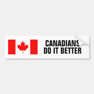 Canadezen doen het beter om de vlag te voeren van bumpersticker