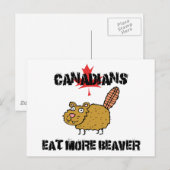 Canadezen eten meer bever briefkaart (Voorkant / Achterkant)