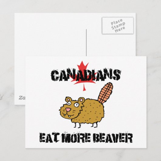 Canadezen eten meer bever briefkaart (Voorkant / Achterkant)