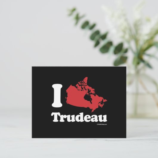 Canadezen houden van Trudeau - wit - png.nl Briefkaart (Staand voorkant)