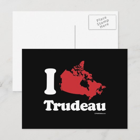 Canadezen houden van Trudeau - wit - png.nl Briefkaart (Voorkant / Achterkant)