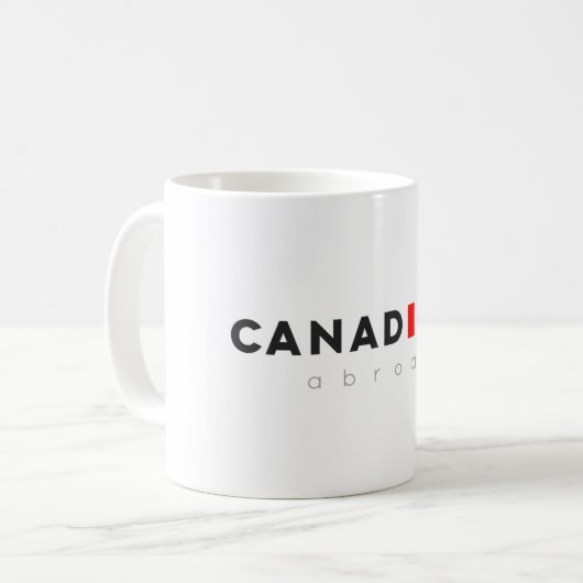 Canadezen in het buitenland Mok (Voorkant links)