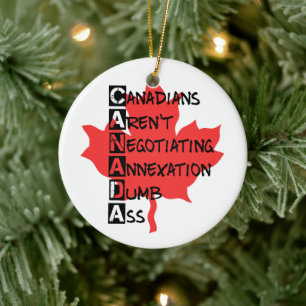 Canadezen onderhandelen niet keramisch ornament
