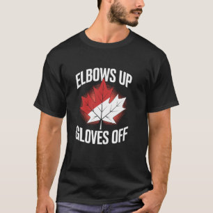 Canadezen Steunen Ellebogen Omhoog Handschoenen Ui T-shirt