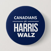 Canadezen voor Harris Walz Ronde Button 7,6 Cm (Voorkant)