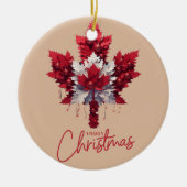 CANADIA FLAG GEÏNSPIREERD KERAMISCH ORNAMENT (Voorkant)