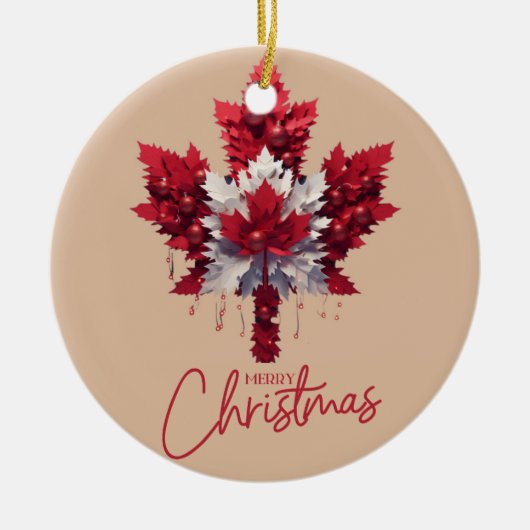CANADIA FLAG GEÏNSPIREERD KERAMISCH ORNAMENT (Voorkant)