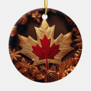 CANADIA FLAG GEÏNSPIREERD KERAMISCH ORNAMENT