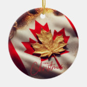 CANADIA FLAG GEÏNSPIREERD KERAMISCH ORNAMENT (Voorkant)