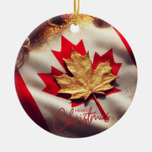 CANADIA FLAG GEÏNSPIREERD KERAMISCH ORNAMENT