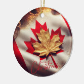 CANADIA FLAG GEÏNSPIREERD KERAMISCH ORNAMENT (Links)