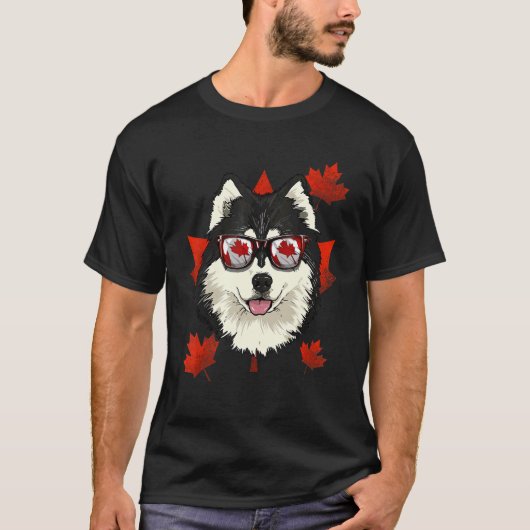 Canadian Alaskan Malamute Maple Tree Leaf Canada F T-shirt (Voorkant)