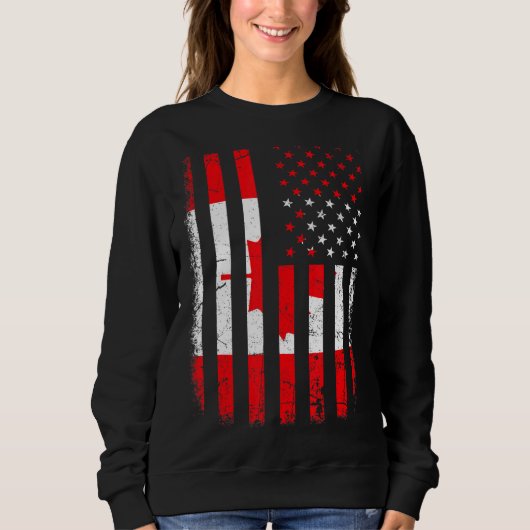 Canadian American Flag Canadian Roots Canada Ameri Trui (Voorkant)