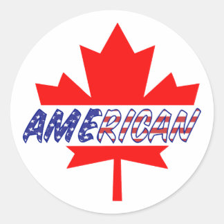 Canadian American Pride Ronde Sticker