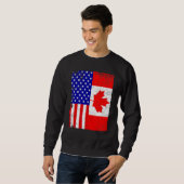 Canadian American Shirt USA Canada Flag 4th Of Jul (Voorkant volledig)