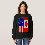 Canadian American Shirt USA Canada Flag 4th Of Jul (Voorkant volledig)