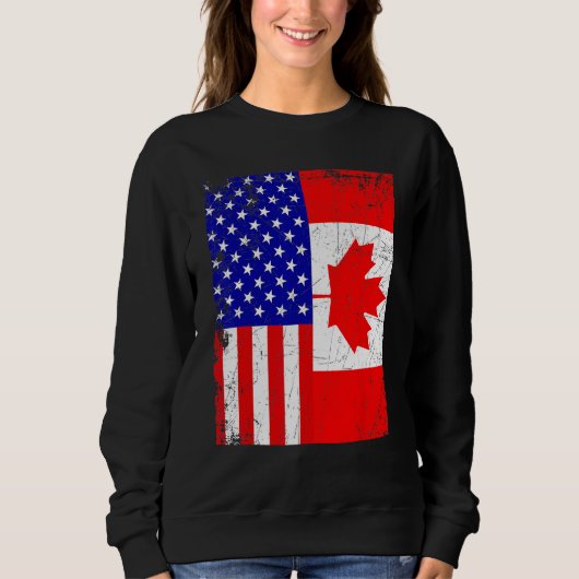 Canadian American Shirt USA Canada Flag 4th Of Jul (Voorkant)
