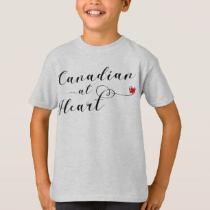 Canadian At Heart Tee Shirt, Canada T-shirt