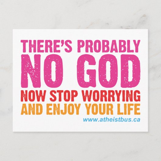 Canadian Atheïst Bus Campaign Post Kaart (Voorkant)