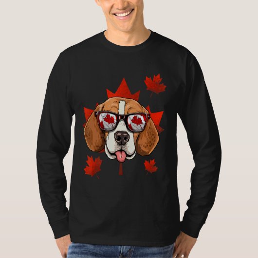 Canadian Beagle Dog Maple Leaf Patriotic Canada Fl T-shirt (Voorkant)