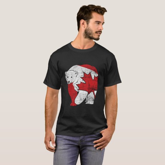 Canadian Bear Maple Leaf Canada T-shirt (Voorkant volledig)