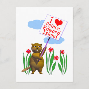 Canadian Beaver houdt van Prince Edward Island Briefkaart