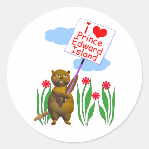 Canadian Beaver houdt van Prince Edward Island Ronde Sticker