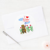 Canadian Beaver houdt van Yukon Ronde Sticker (Envelop)