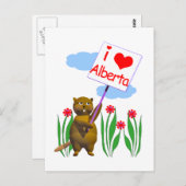 Canadian Beaver Loves Alberta Briefkaart (Voorkant / Achterkant)