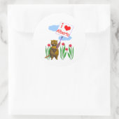 Canadian Beaver Loves Alberta Ronde Sticker (Tas)