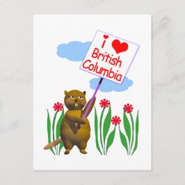 Canadian Beaver Loves British Columbia Briefkaart