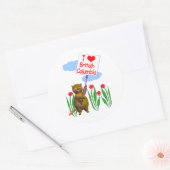 Canadian Beaver Loves British Columbia Ronde Sticker (Envelop)