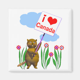 Canadian Beaver Loves Canada Magneet