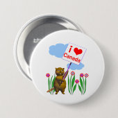 Canadian Beaver Loves Canada Ronde Button 7,6 Cm (Voorkant /achterkant)