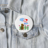 Canadian Beaver Loves Canada Ronde Button 7,6 Cm (In situ)
