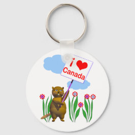 Canadian Beaver Loves Canada Sleutelhanger