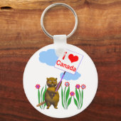 Canadian Beaver Loves Canada Sleutelhanger (Voorkant)