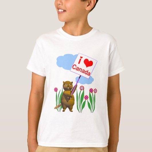 Canadian Beaver Loves Canada T-shirt (Voorkant)