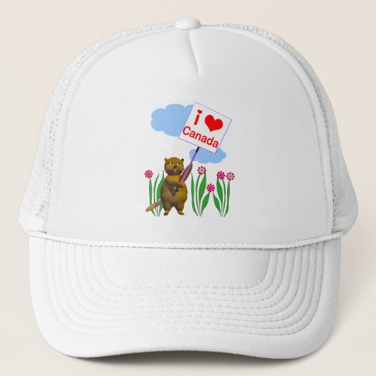 Canadian Beaver Loves Canada Trucker Pet (Voorkant)