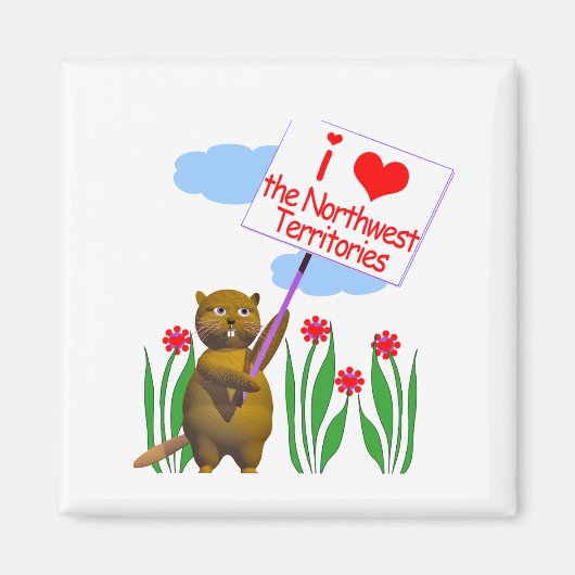 Canadian Beaver Loves de Northwest Territories Magneet (Voorkant)